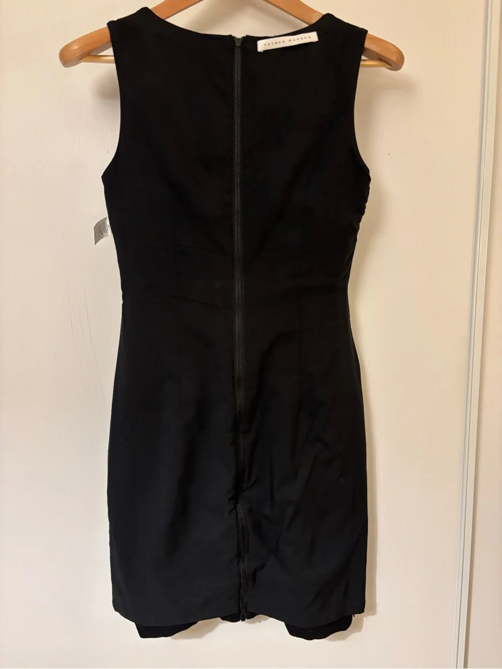 Susana Monaco Little Black Sheath Dress Size 4 Sleeveless Zipper 90s Minimalist - Picture 5 of 11